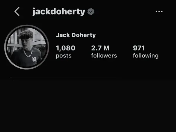 Jack Doherty — Instagram profile